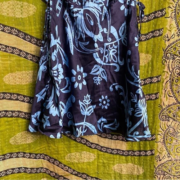 Rare Y2K Victoria’s Secret Silk Charmeuse Blue Print Slip Dress Size Medium - Picture 6 of 12